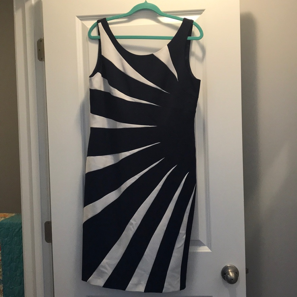 Blue and white cocktail dress